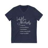 "Life More Abundantly" Unisex Jersey Short Sleeve V-Neck Tee