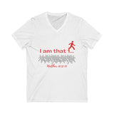 "I Am That 1" Unisex Jersey Short Sleeve V-Neck Tee