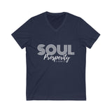 "Soul Prosperity" Unisex Jersey Short Sleeve V-Neck Tee