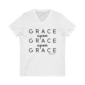 "Grace" Unisex Jersey Short Sleeve V-Neck Tee
