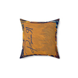 Psalm 91 Square Pillow Case | Blue & Gold