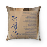 Psalm 91 Square Pillow Case | Beige