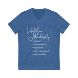 "Life More Abundantly" Unisex Jersey Short Sleeve V-Neck Tee