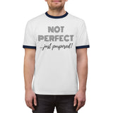 "Not Perfect Just Purposed" Unisex Ringer Tee